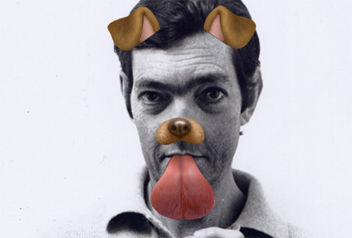 Julio Cortázar Snapchat Dog filter